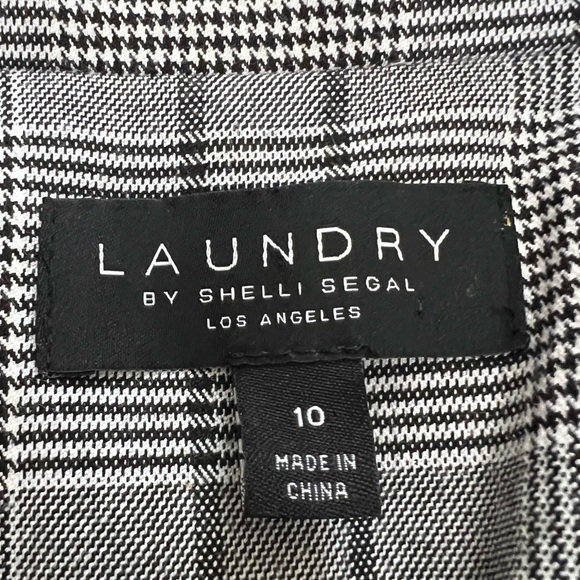 Laundry by Shelli Segal Professional Blazer Black and White Plaid Stretch Sz 10 - Picture 9 of 14